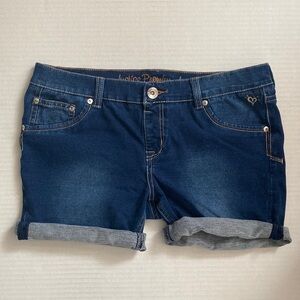Justice Size 16 Dark Wash Jean Shorts Folded Hem Justice Jean Shorts